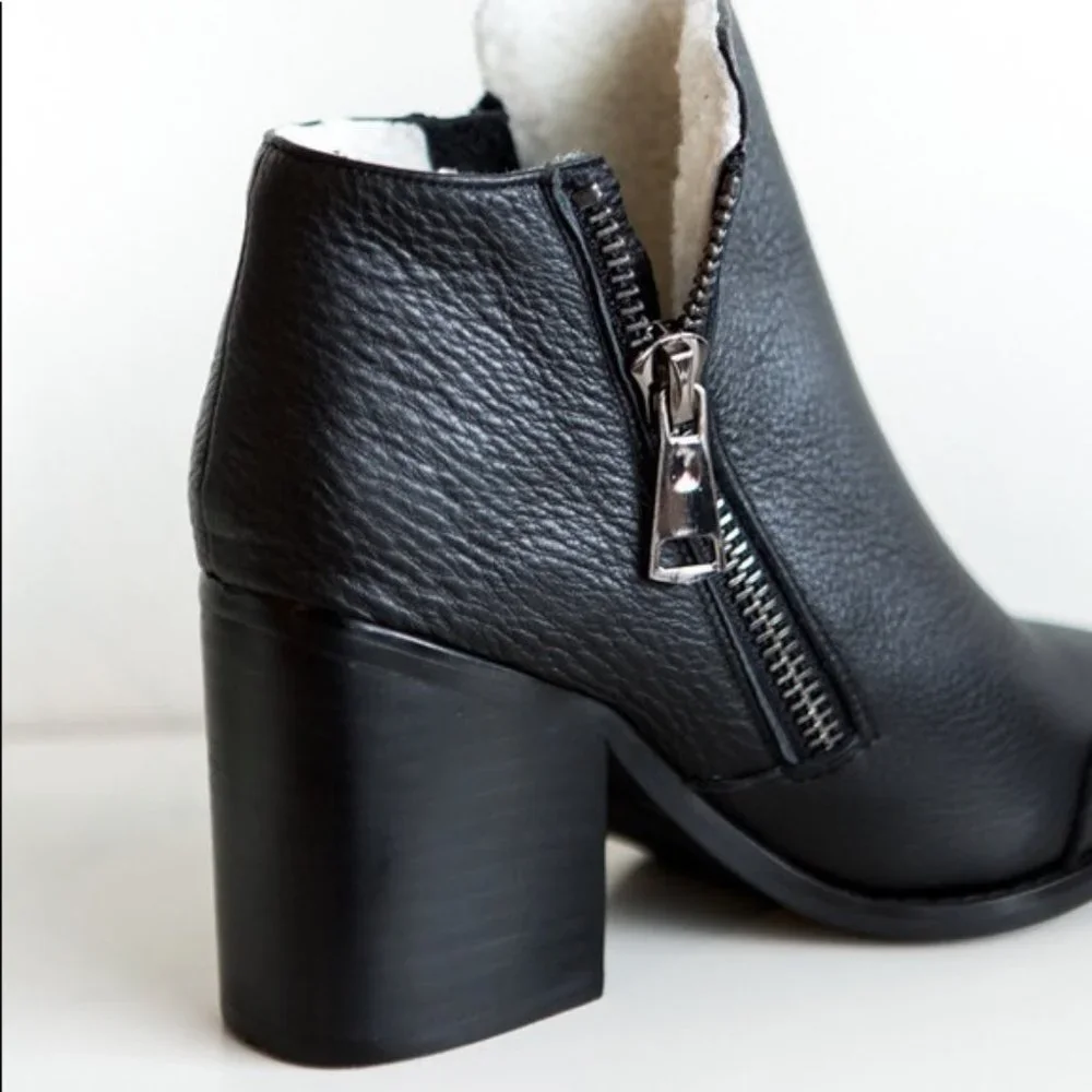 Sol Sana black faux shearling lined ankle‎ boots 41 - Picture 9 of 9